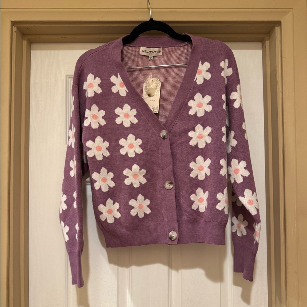 Lavender Floral Cardigan